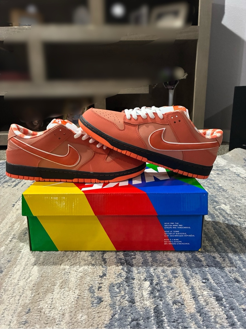 Nike Kids Orange Low-Top Sneakers with White Laces